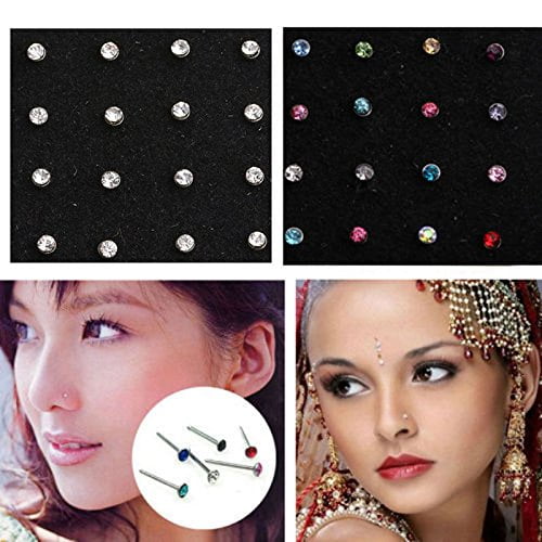 Crystal Rhinestone Nose Ring Bone Stud Surgical Steel Body Piercing Jewelry Nice Crystal Rhinestone Nose Ring Bone Stud Surgical Steel Body Piercing Jewelry Nice